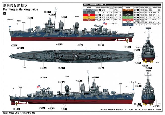 Hovedbilde Trumpeter 1:200 - USS Fletcher DD-445 (03723)