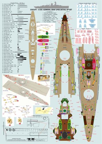 Pontos Model 1:350 - Admiral Graf Spee 1939 Detail Up Set (for Trumpeter 05316) (35033F1)