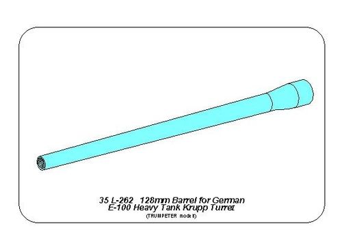 128mm Barrel for German E-100 Heavy Tank Krupp Turret